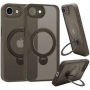 iPhone 16e用 ハイブリッドケース ZEROSAFE Shaft TPU＋PC Magsafe対応 360°回転スタンド フロストナチュラル 8648IP5EZSFSNL
