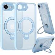 iPhone 16e用 ハイブリッドケース ZEROSAFE Shaft TPU＋PC Magsafe対応 360°回転スタンド フロストブルー 8710-IP5EZSFSBL