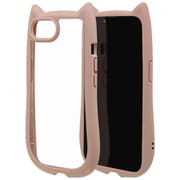 iPhone 16e用 ハイブリッドケース 猫耳 猫 衝撃吸収 TPU＋PC かわいい MIL規格 スモーキーピンク 8654IP5EHPSPK