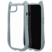 iPhone 16e用 ハイブリッドケース 猫耳 猫 衝撃吸収 TPU＋PC かわいい MIL規格 スモーキーブルー 8655IP5EHPSBL