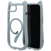 iPhone 16e用 ハイブリッドケース 猫耳 猫 衝撃吸収 TPU＋PC かわいい Magsafe対応 MIL規格 スモーキーブルー 8660IP5EHPMSBL