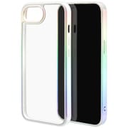 iPhone 16e用 ハイブリッドケース aurora 衝撃吸収 頑丈 TPU＋PC オーロラフレーム ホワイト×クリア 8661IP5EHPWH