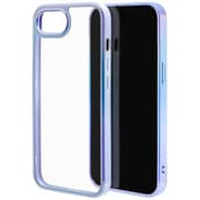 iPhone 16e用 ハイブリッドケース aurora 衝撃吸収 頑丈 TPU＋PC オーロラフレーム パープル×クリア 8662IP5EHPPU