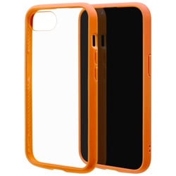 iPhone 16e用 ハイブリッドケース FLEXGUARD 衝撃吸収 頑丈 TPU＋PC オレンジ×クリア 8773IP5EHPOR
