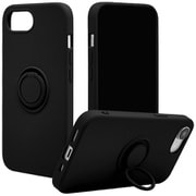 iPhone 16e用 ソフトケース TPU 落下防止リング付き スタンド機能 ブラック 8678IP5ETPRBK