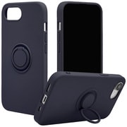 iPhone 16e用 ソフトケース TPU 落下防止リング付き スタンド機能 ネイビー 8679IP5ETPRNV