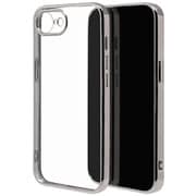 iPhone 16e用 ソフトケース TPU メタルフレーム 極限保護 精密設計 衝撃吸収 シルバー 8682IP5ETPLSV