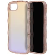 iPhone 16e用 ハイブリッドケース MY.DECOR 衝撃吸収 頑丈 wave ホログラムピンク 8694IP5EHPHLPK