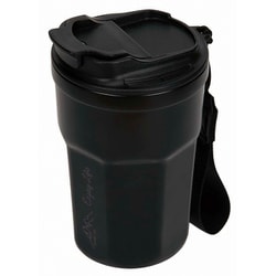 UE-3612 [アウトドア コップ マグカップ マグ カップ タンブラー 真空二重フリップリッドタンブラー 350ml 保温保冷 蓋付き ストラップ付き モンテ ブラック]