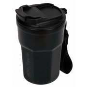 UE-3612 [アウトドア コップ マグカップ マグ カップ タンブラー 真空二重フリップリッドタンブラー 350ml 保温保冷 蓋付き ストラップ付き モンテ ブラック]