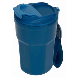 UE-3615 [アウトドア コップ マグカップ マグ カップ タンブラー 真空二重フリップリッドタンブラー 350ml 保温保冷 蓋付き ストラップ付き モンテ ブルー]