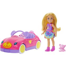 HXN05 Barbie（バービー） チェルシー ピンクのテディベアのくるま