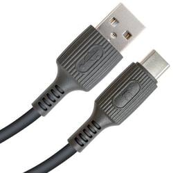 USB AtoC やわらかケーブル 1.2m 最大3A 転送速度480Mbps シリコンバンド付き ブラック YDYAC120BK