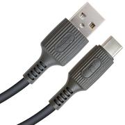 USB AtoC やわらかケーブル 1.2m 最大3A 転送速度480Mbps シリコンバンド付き ブラック YDYAC120BK