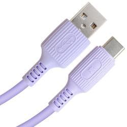 USB AtoC やわらかケーブル 1.2m 最大3A 転送速度480Mbps シリコンバンド付き ブルー YDYAC120BL