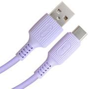 USB AtoC やわらかケーブル 1.2m 最大3A 転送速度480Mbps シリコンバンド付き ブルー YDYAC120BL