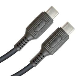 USB CtoC やわらかケーブル 1.2m 最大20V/3A 60W 転送速度480Mbps シリコンバンド付き ブラック YDYCC120BK