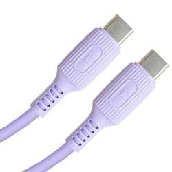USB CtoC やわらかケーブル 1.2m 最大20V/3A 60W 転送速度480Mbps シリコンバンド付き ブルー YDYCC120BL