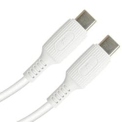 USB CtoC やわらかケーブル 1.2m 最大20V/3A 60W 転送速度480Mbps シリコンバンド付き ホワイト YDYCC120WH