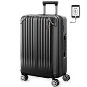 スーツケース ファスナータイプ 拡張機能付 USBポート付 Lサイズ 旅行日数目安:1週間以上 95L/拡張時109L TSAロック搭載 ブラック NT-GB0201P