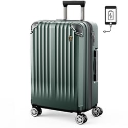 スーツケース ファスナータイプ 拡張機能付 USBポート付 Lサイズ 旅行日数目安：1週間以上 95L/拡張時109L TSAロック搭載 ミッドナイトグリーン NT-GB0201P