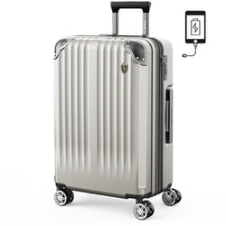 スーツケース ファスナータイプ 拡張機能付 USBポート付 Lサイズ 旅行日数目安：1週間以上 95L/拡張時109L TSAロック搭載 オートミールグレー NT-GB0201P