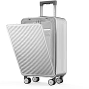 スーツケース フロントオープン Sサイズ 旅行日数目安:1~3泊 40L TSAロック搭載 シルバー NT-HB1302