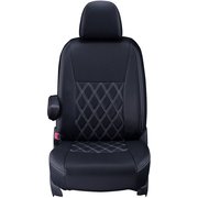 シートカバー 全席セット エブリィワゴン/スクラムワゴン/NV100クリッパーリオ/タウンボックス ダイヤ ブラック×ホワイトステッチ 16ESA6033K
