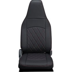 シートカバー 1列目のみ ハイエースバン/レジアスエースバン ストロングキルト ブラック×レッドステッチ 45ETE1172X01KA