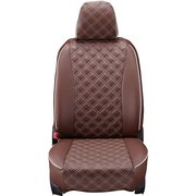 シートカバー 全席セット プリウス キルト ブラウン×アイボリーステッチ 15ETB1078N