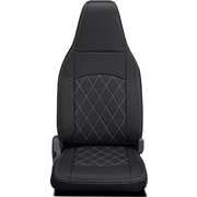 シートカバー 全席セット ハイエースバン/レジアスエースバン ストロングキルト ブラック×ホワイトステッチ 45ETL1096X02KW