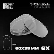 GSWD-11655 クリアーアクリルベース 楕円形 60mm×35mm 6枚入 [プラモデル用品]