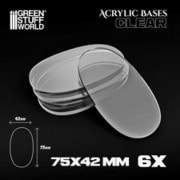 GSWD-11656 クリアーアクリルベース 楕円形 75mm×42mm 6枚入 [プラモデル用品]