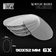 GSWD-11657 クリアーアクリルベース 楕円形 90mm×52mm 6枚入 [プラモデル用品]