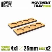GSWD-12626 MDFムーブメントトレイ スカーミッシュ ライン 25mm 4×1 2枚入 [プラモデル用品]