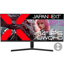 ゲーミングモニター/34型/UWQHD（3440×1440）/21：9/IPS（ADS）パネル/非光沢/HDR対応/165Hz/1ms（MPRT）/HDMI×1 DP×2/2年保証 JN-IPS34G165UQ-HS