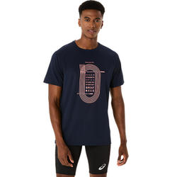トラックグラフィック半袖Tシャツ メンズ ランニングウェア シャツ ミッドナイト（400） Sサイズ 2091A749