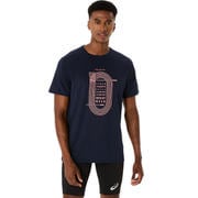 トラックグラフィック半袖Tシャツ メンズ ランニングウェア シャツ ミッドナイト(400) Lサイズ 2091A749