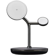 マグネットQi2規格対応ワイヤレス充電器/スタンド型/3in1/Apple Watch高速モジュール付き/MfA認証/ブラック W-MS08BK