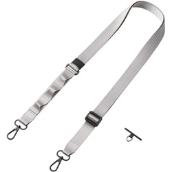 P-STSDH1FLPGY [スマホ ショルダー ストラップ 97～150cm 長さ調整可 ループ付 ストラップホールシート付 アッシュグレー]