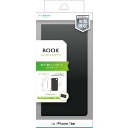 iPhone 16e用 薄型・軽量PUレザー手帳ケース 「BOOK SLIM＆LITE」 ブラック LN-ISS24BSLBK