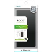 iPhone 16e用 薄型・軽量PUレザー手帳ケース 「BOOK SLIM＆LITE」 ブラック LN-ISS24BSLBK