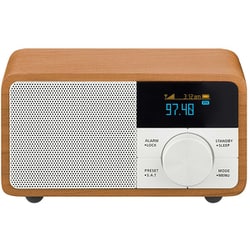 OLEDディスプレイ搭載FMラジオ Bluetoothスピーカー チェリー WR-305-CHE