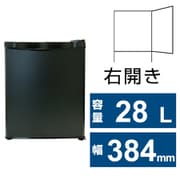 冷蔵庫 (28L・幅38.4cm・右開き・1ドア) 直冷式 マットブラック TH-S28L1-BK/R
