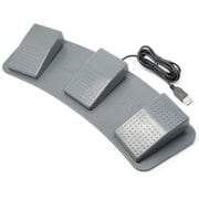 メカニカルスイッチ搭載 USBフットペダルスイッチ 3ペダル グレー RI-FP3MG REV3.0
