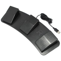 USB3連フットペダルスイッチ 静音タイプ ブラック RI-FP3BK REV3.0