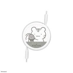 リール式 USB Type-C-USB Type-Cケーブル USB2.0 PD60W対応 100cm ホワイトタイガーとブラックタイガー WB-03A