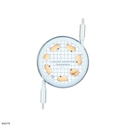 リール式 USB Type-C-USB Type-Cケーブル USB2.0 PD60W対応 100cm 助六の日常 集合 走る助六 SKR-03B