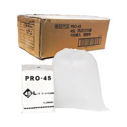 PRO-45 ゴミ袋 詰め替え 45L 約縦80cm×横65cm×厚さ0.012mm 100枚 5個 乳白 PR-341B