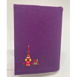 京都刺繍ブックカバー 鉾 紫 TK7481B
